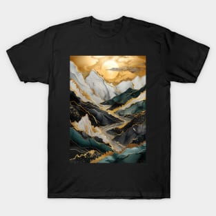 Abstract Mountain Sunset T-Shirt